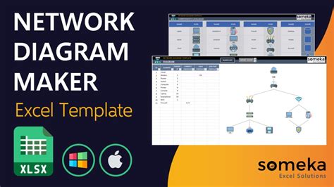 Network Diagram Template Dynamic Network Topology Creator In Excel