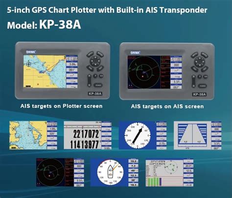 New ONWA KP 38A 5 Inch Marine GPS Chart Plotter With Built In AIS