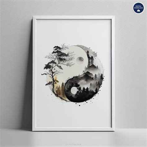 Yin Yang Printable Poster Balance Wall Art Ying Yang Wall Etsy