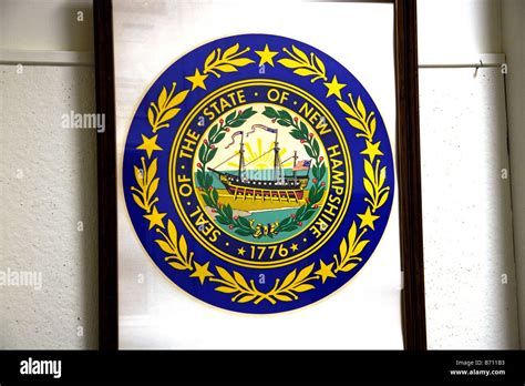 The State Seal Of New Hampshire Inside The State House At Concord New