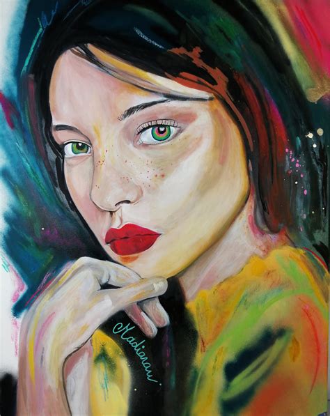 Tableau Art Contemporain Portrait Femme Home Sweet Home Art Design