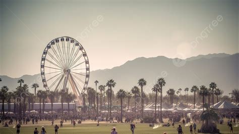 Ferris Wheel At Coachella Music Festival Background Coachella Festival