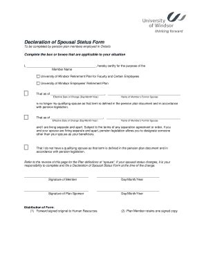 Fillable Online Wufa Declaration Of Spousal Status Form Fax Email Print