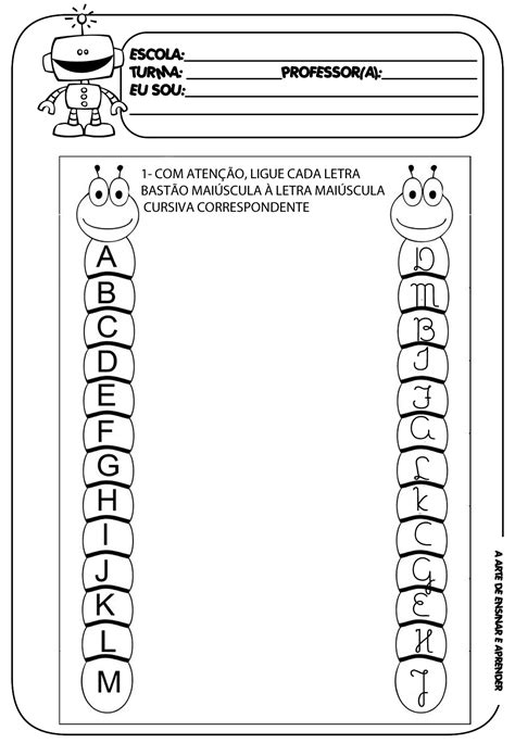 Atividade Pronta Alfabeto Bast O E Cursivo A Arte De Ensinar E Aprender