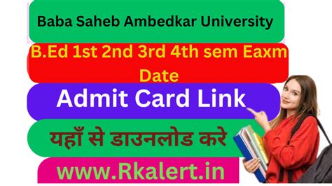 Bsaeu Bed Admit Card St Nd Rd Th Sem Time Table Pdf