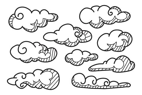 Doodle Set Of Clouds Vector Illustration 11478145 Vector Art At Vecteezy