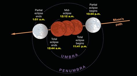 Total Lunar Eclipse Stages