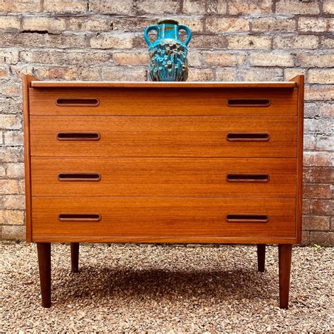 Mid Century Danish Teak Chest Of Drawers Desk Vanity Unit From The S