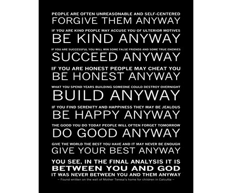 Catholic Saint Quotes Printable Do It Anyway Catholic Wall Art Mother Teresa Wall Art Teresa Of