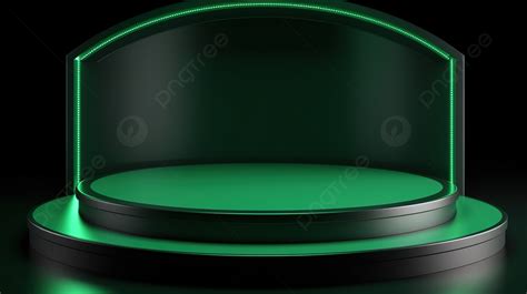 Green Podium For Displaying Your Products 3d Rendering Background