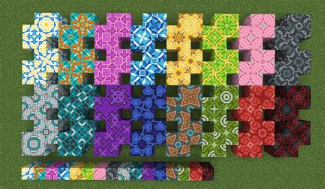 All 4 different patterns for each 16 terracotta colors. | Minecraft ...