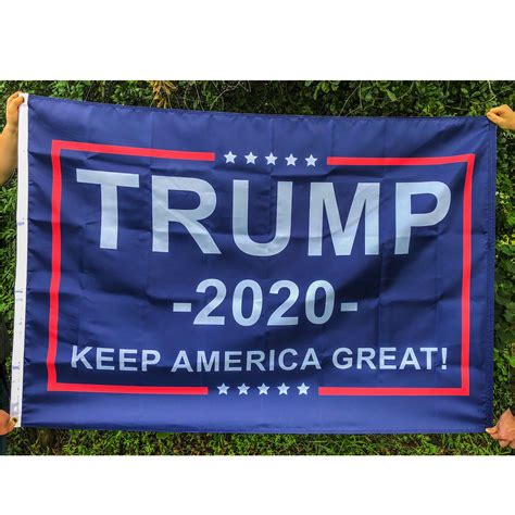 Trump 2020 Keep America Great Blue Flag 3 X 5 Nylon Usa Made 2x3