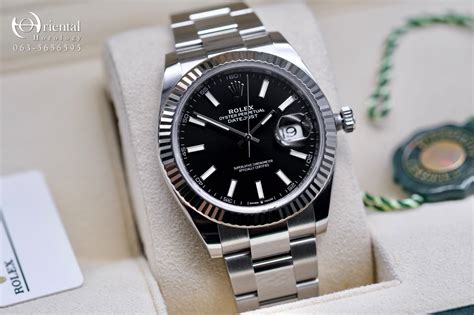 Rolex Datejust White Gold Bezel Black Dial Oriental Horology