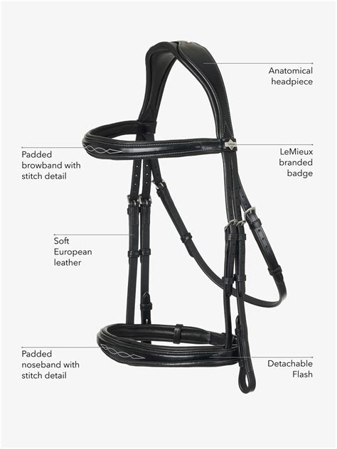 Lemieux Competition Flash Bridle Black Unicorn Tack