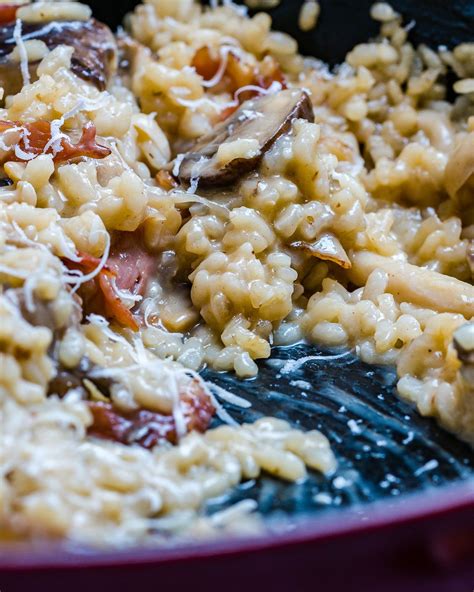 Creamy Bacon And Mushroom Risotto Recipe Video Recipe Risotto Recipes Mushroom Risotto