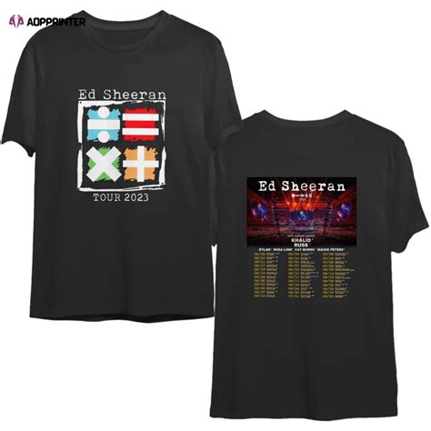 Ed Sheeran Mathematics Tour Australia Us 2023 T Shirt Aopprinter