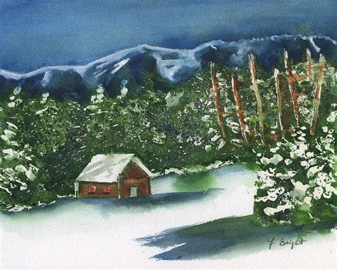 Snowfall Painting By Frank Bright Fine Art America