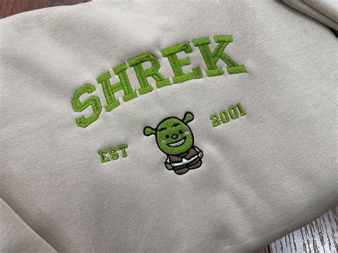 Shrek Sweater Cartoon Embroidered Sweatshirts Trending Crewneck