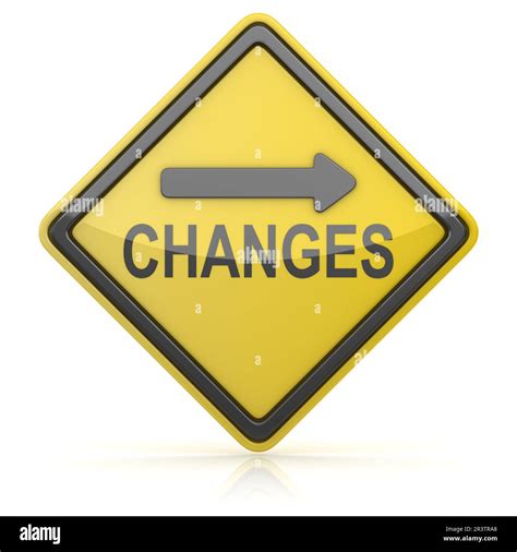 Road Sign Changes Ahead Stock Photo Alamy