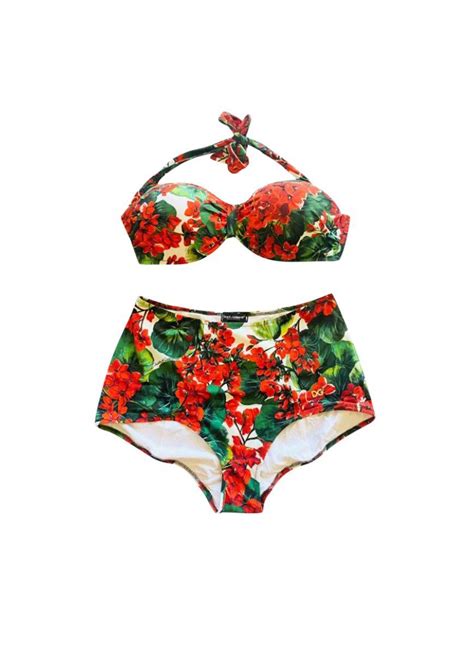 Red Geranium Printed Bandeau Bikini Hardly Ever Worn It