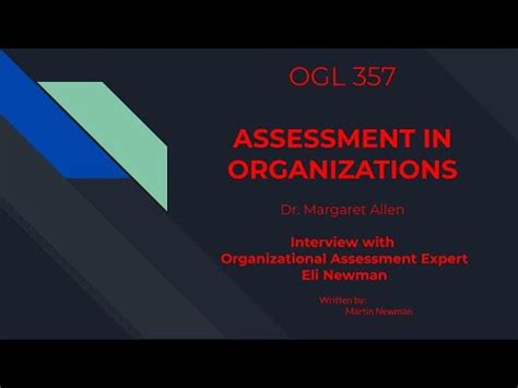 Ogl Assessment In Organizations Training Module Youtube