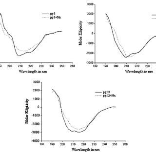 Assays Of The Secondary Structures Of PG0 PG5 And PG12 By Far UV CD