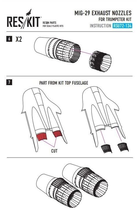 ResKit RSU72 0134 Scale 1 72 MiG 29 Exhaust Nozzles Trumpeter Upgrade