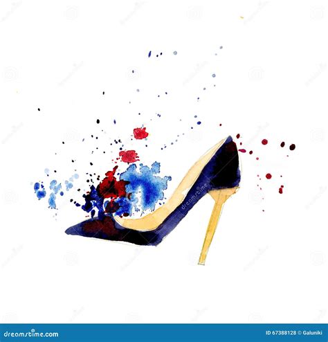 Watercolor Fashion Shoes Stock Illustration Illustration Of Beauty