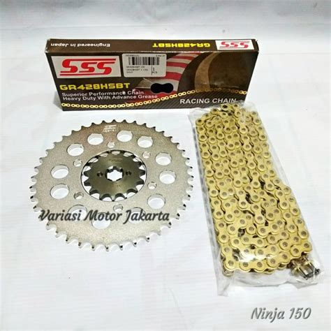 Jual Gear Set SSS Ninja 150 R Ninja 150 RR 428x15 43 130 HSBT Gold Di