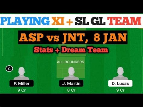 Asp Vs Jnt Today Dream Team Dream11 Prediction Jnt Va Asp YouTube