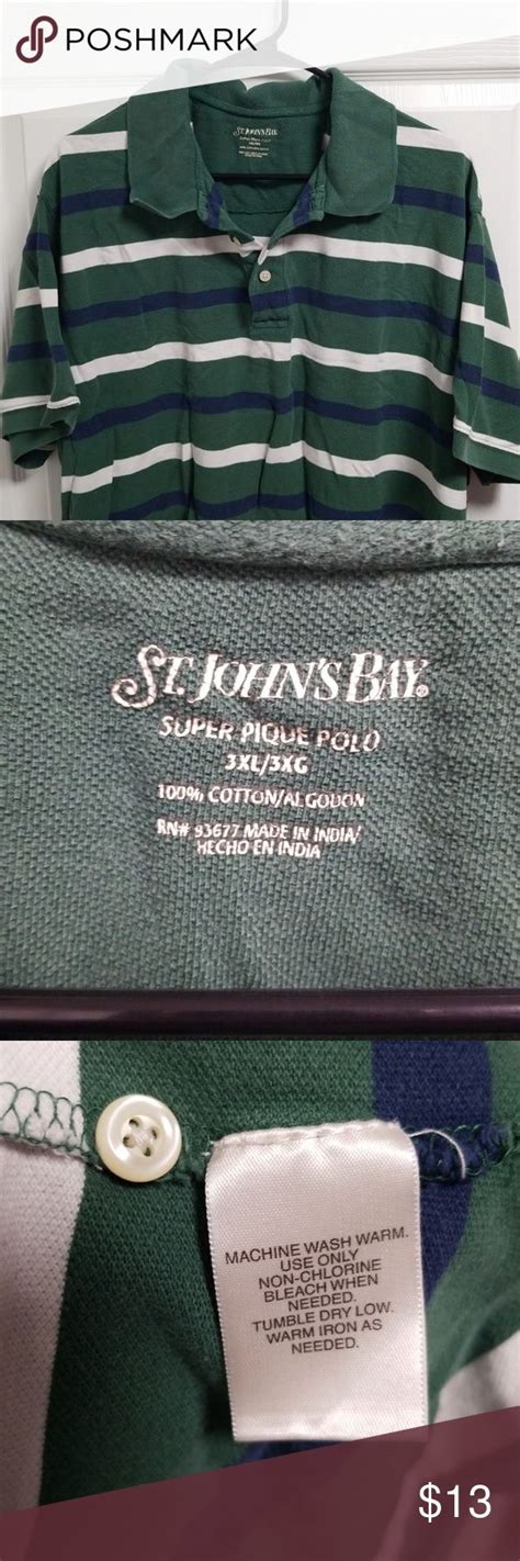 Men S St John S Bay Striped Polo Shirt Green Navy White Stripes