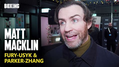 Matt Macklin Breaks Down Fury Usyk Parker Zhang Buatsi Azeez Youtube