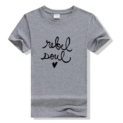 Rebel Soul T Shirt Women 2018 Summer Workout Shirt Inspirational Cotton