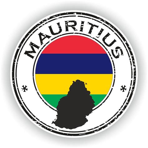 Mauritius Seal Sticker Round Flag For Laptop Book Fridge Guitar