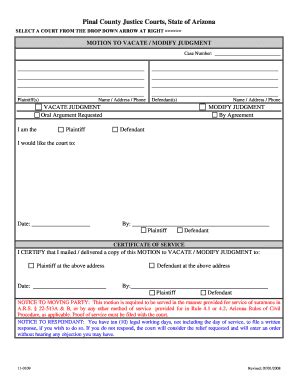 Fillable Online Pinalcountyaz Justice Courts Forms Pinal County Fax