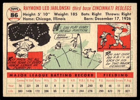 1956 Topps Ray Jablonski 86 EBay