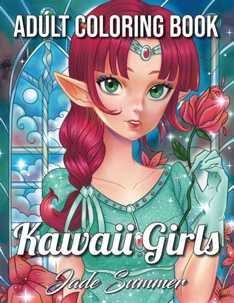 Kawaii Girls Jade Summer Coloring Book