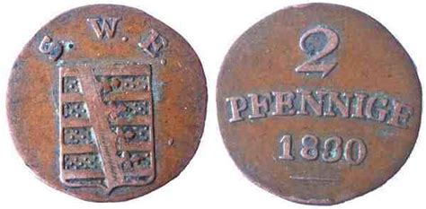 Pfennig Charles Frederick Sajonia Weimar Eisenach Numista