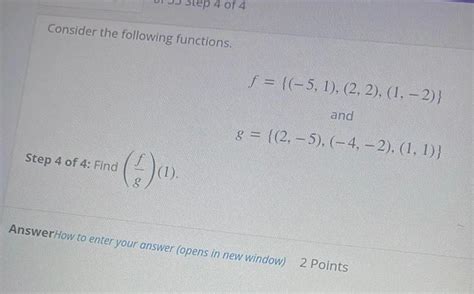 Answered Consider The Following Functions Step 4 Of 4 Find Ep Algebra Kunduz