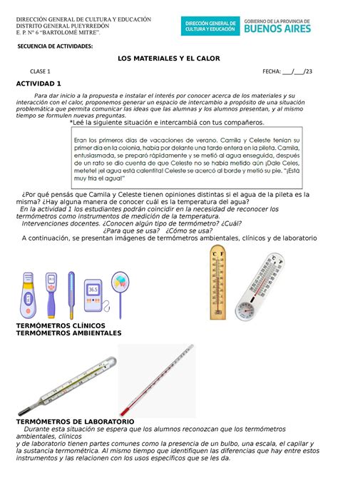 Secuencia LOS Materiales Y EL Calor 5º 2023 DIRECCIÓN GENERAL DE