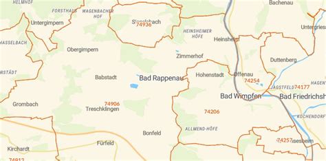 Bad Rappenau Mit Plz Karte Und Stra Enverzeichnis