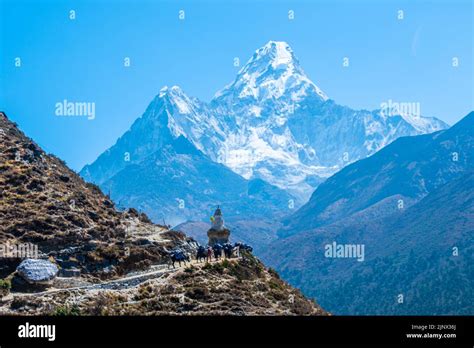 View Of Himalayan Mountains From Nangkar Tshang View Point Dingboche