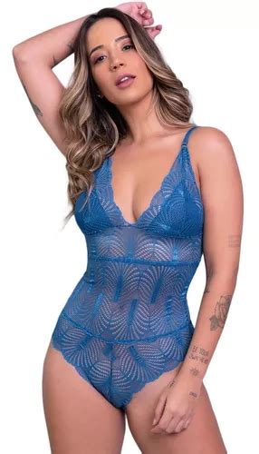 Body Renda Sensual Transparente Lingerie Feminino Bore Alcinha Blusa