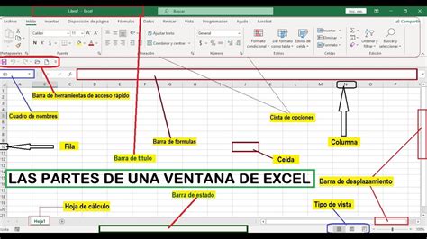 Partes De Una Ventana De Excel Aprende Desde Cero Excel Básico Youtube