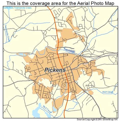 Aerial Photography Map of Pickens, SC South Carolina