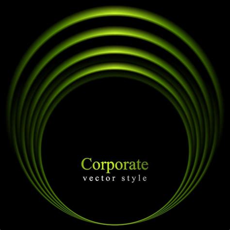 Premium Vector Glow Green Curve Logo On Black Background