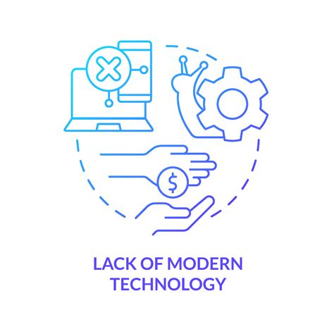 Lack of modern technology blue gradient concept icon. Money deficit