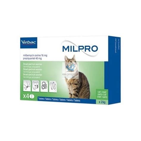 MILPRO GATOS De 2 Kg Comprimidos Antiparasitarios Para Gatos