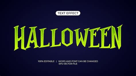 Efecto De Texto De Halloween Editable Vector Premium