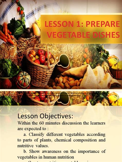 Lesson 1 Prepare Vegetable Dishes Pdf Vegetables Carbohydrates